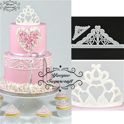 2 pièces Couronne Fondant Gâteau Impression Matrice Biscuit Cuisson Matrice Moules Silicone