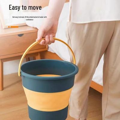 Portable Folding Fishing Bucket for Car and Outdoor Use - Thickened, Plastic, Large & Small Sizes for Dormitory or Household Use