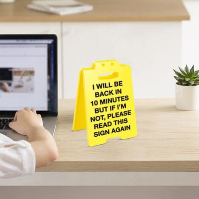 Streich Schreibtisch Vorsicht Zeichen Heavy Duty Kunststoff Desktop Warnung Zeichen Home-Office Schreibtisch