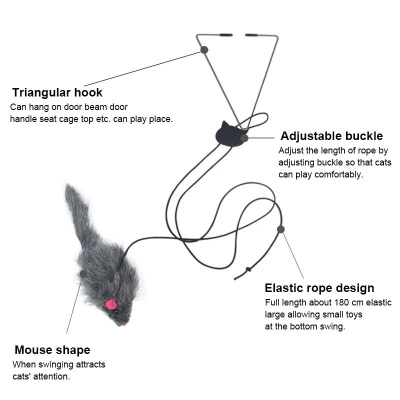 Simulation Mouse Cats Toy Funny Self-hey Hanging Door Retractable Cats Stick Scratch Rope Mouse Cat Interactive Toy Cat Supplies