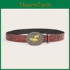 Western Cowboy Pu Leather Belt With Horse Alloy Fastener Design For Fashion Enthusiasts