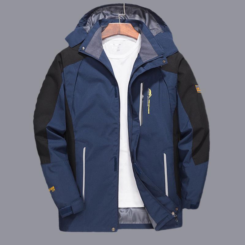 Jaqueta de caminhada impermeável masculina, tamanho grande, corta-vento, corta-vento, acampamento, caça, corrida, trekking, pesca, casaco masculino, ar livre
