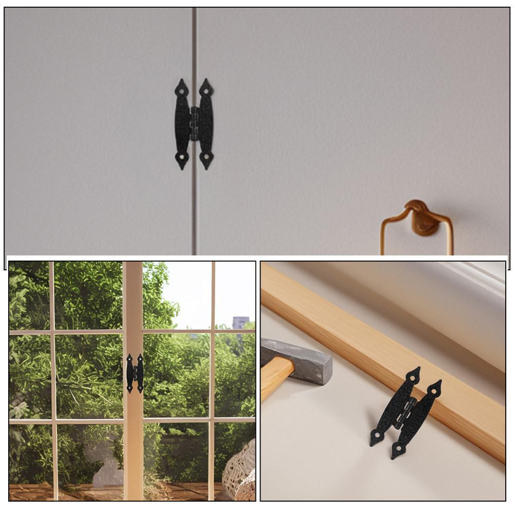 4Pcs Decorative Butterfly Hinges Cabinet Hinges for Kitchen Cabinets Rustic Furniture Drop Leaf Tables Heavy Duty Iron