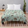 Otters In Blue Throw Blanket