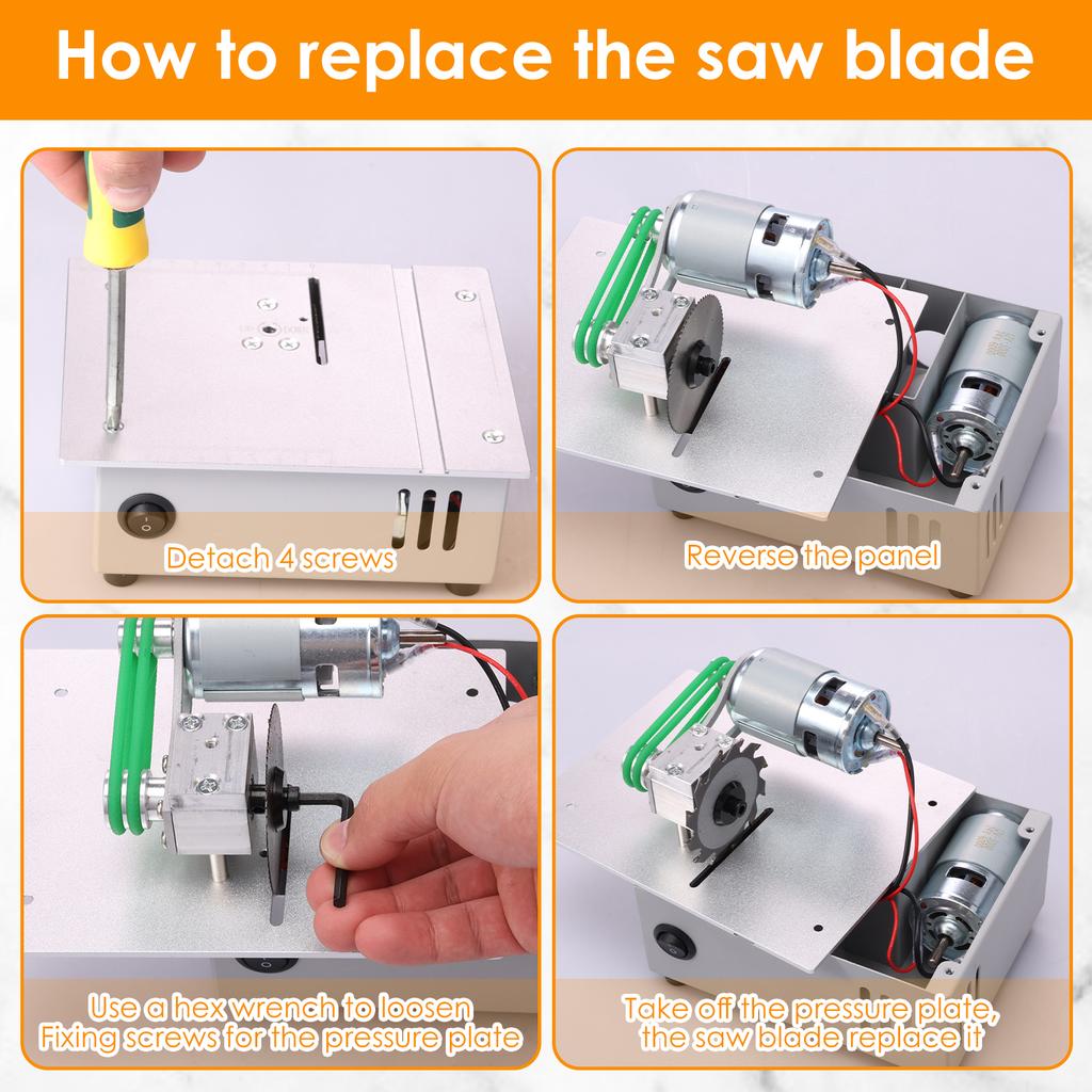 Mini Electric Table Saw 7 Speed Adjustable Small Household DIY Cutting Machine Bench Saw for Cutting Pcb Acrylic Wood