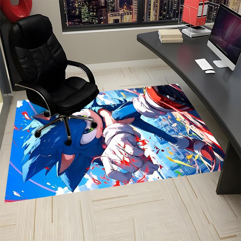 Sonic Printed Carpet, Rug for Office Chair Living Room Bedroom Kitchen Room Decor Gifts.