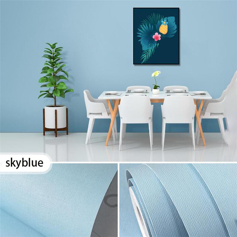 

10 м макарон чистый цвет утолщается ПВХ DIY гостиная пленка самоклеящаяся настенная бумага водостойкая настенная наклейка декоративная небесно-голубой