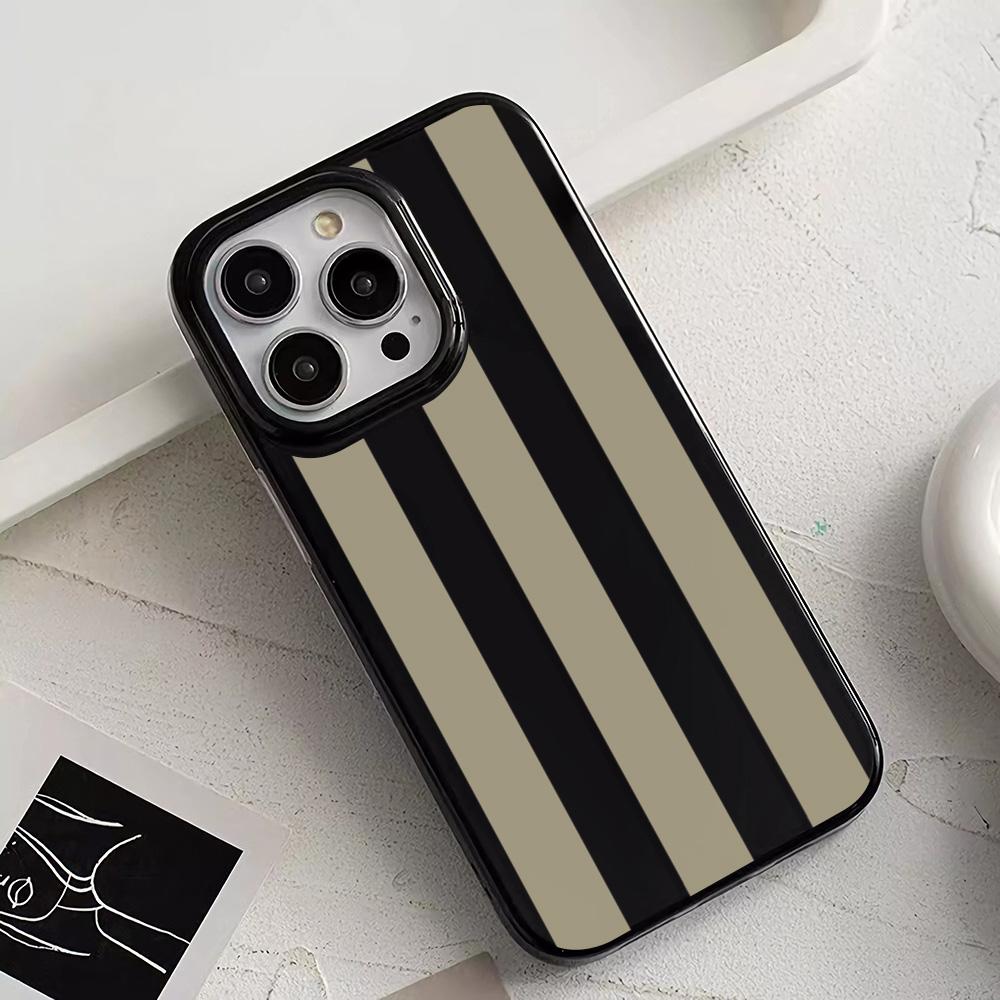 Brown Vertical Stripes Phone Case For IPhone 15 Pro Max 17 16 11 12 13 14 Pro 17E 16E Plus Soft Shockproof Bumper Back Cover