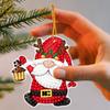 5D Painting Christmas Ornaments Christmas Art Painting Pendant Kit Resin Material Decoration Tool For Christmas Tree Key Chain