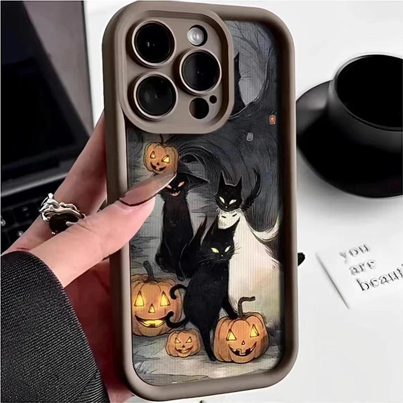 Dark Funny Monster Cat Fox Creative Phone Case For iPhone 17 16 15 14 13 11 12 Pro Max 7 8 Plus X XS XR Shockproof Back Cover