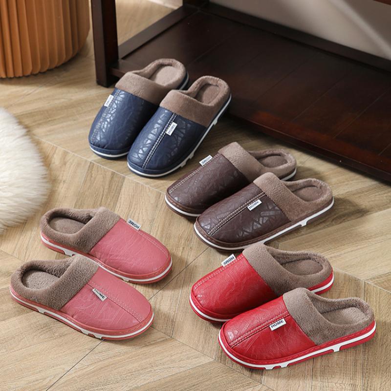 Winter Couple Cotton Slippers Women's Slippers Men's Home Indoor Non-slip Warm Confinement Shoes