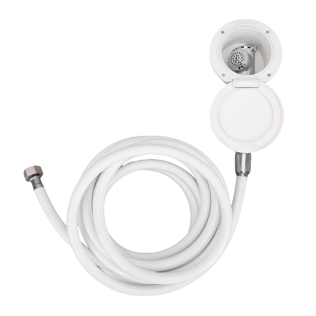RV Shower Head with Hose Hand Press Stainless Steel Showerhead and 4 Meter Water Hose for Yacht Recreational Vehicle