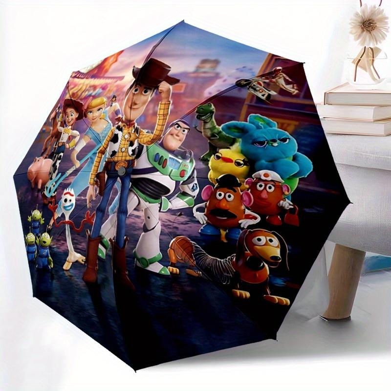 1pc Woody and Friends Toy Story Pattern Automatic Umbrella is Fashionable and Good-Looking, a Portable 3-Fold Umbrella, Suitable for Travel