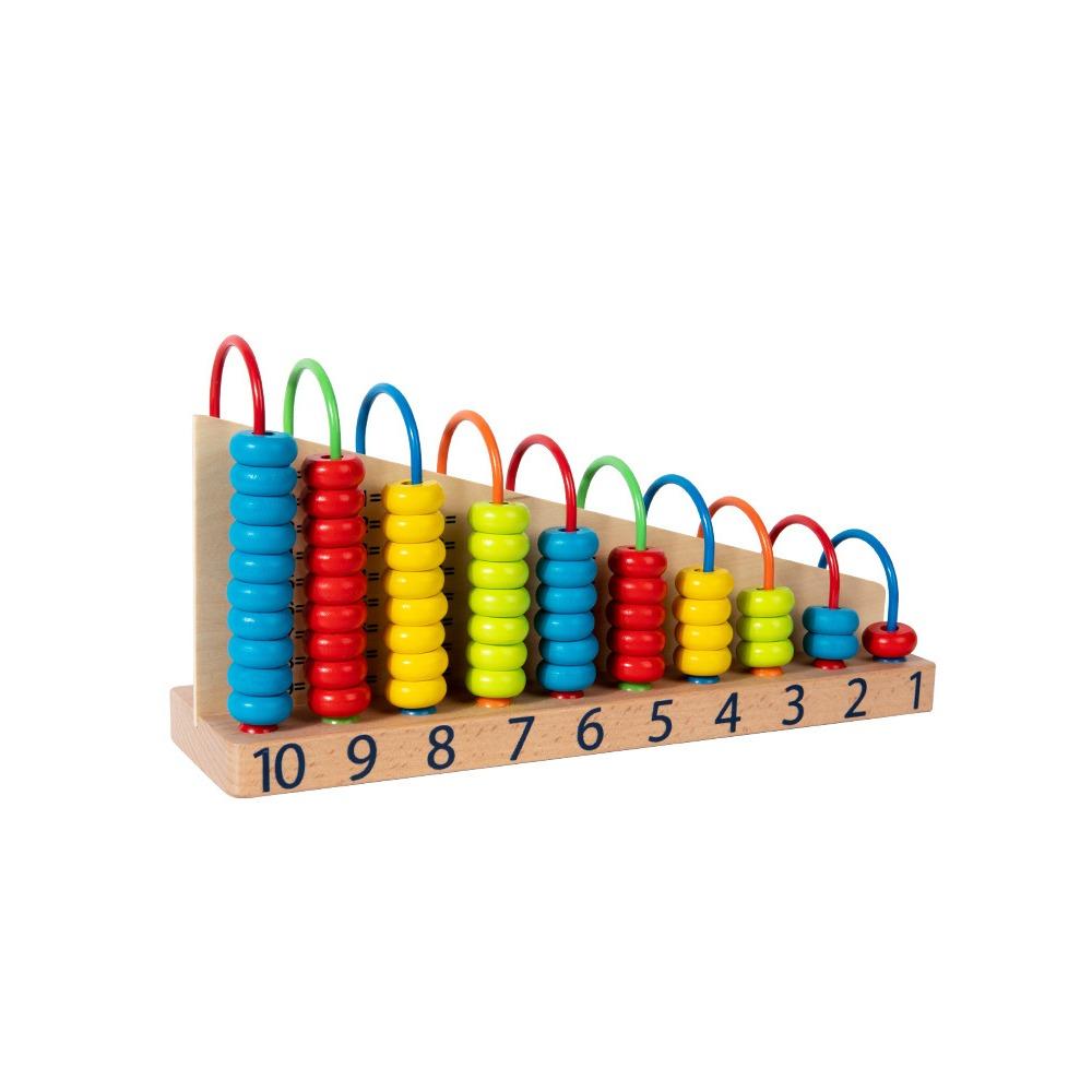 

Детские цифровые развивающие пособия, изогнутая десятилинейная цветная счетная доска, счетная доска из бука, математическая игрушка-счеты