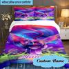 Custom Name 3PCS Unicorn Fantasy World Bedding Set Including 1pc Duvet Cover And 2pcs Pillowcases for Bedroom, Dormitory Gift Home Decor