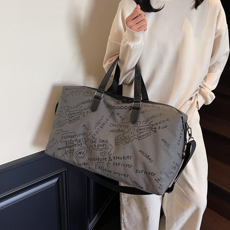 Travel bag letter fashion large capacity shoulder bag versatile fitness sports crossbody bag business trip airplane bag storage bag
