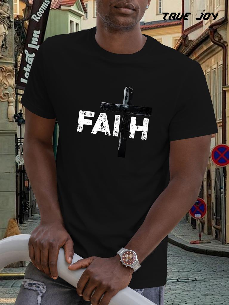 Faith Power: "FAITH" Cross Print T-shirt