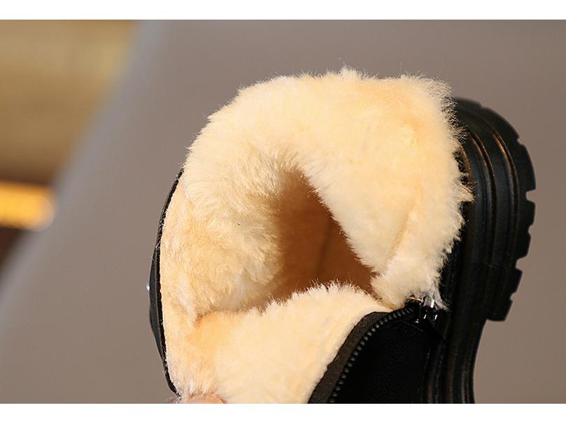 British-Style Kids' Winter Boots: Fleece-Lined, Soft-Soled Cotton for Boys & Girls, Martin Design.