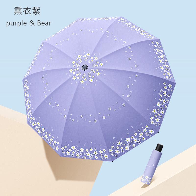 Umbrella Large weather and rain sunshade Sunscreen UV protection vinyl sun umbrella Thickened rainstorm protection folding umbrella