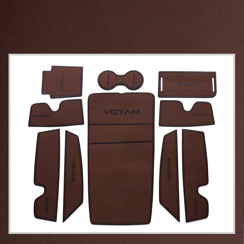 For Dongfeng Voyah Free 2021-2024 Car PU Leather Door Slot Mat Armrest Box Slot Dustproof Mat Center Control Cup Mat Accessories