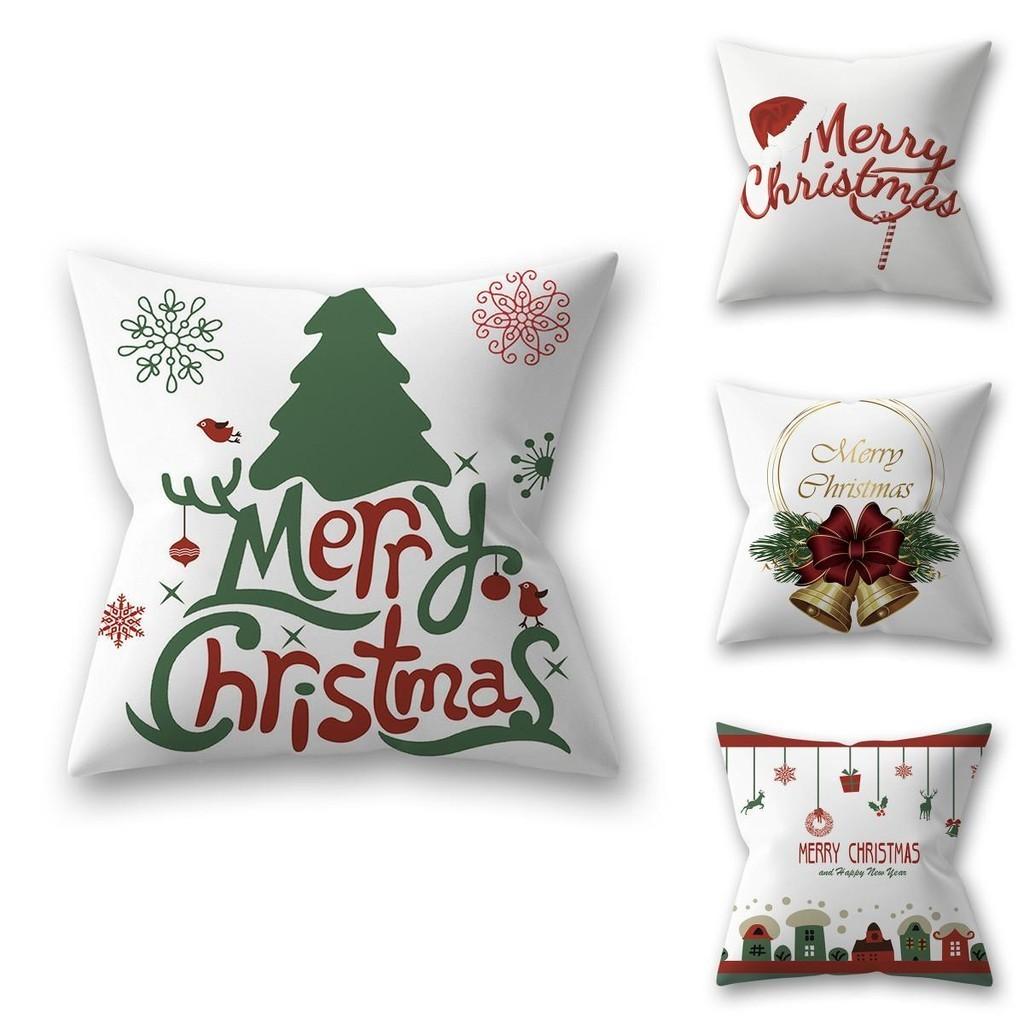 Luxurious Soft Polyester Peach Skin Christmas Cushion Cover With Santa Claus Design