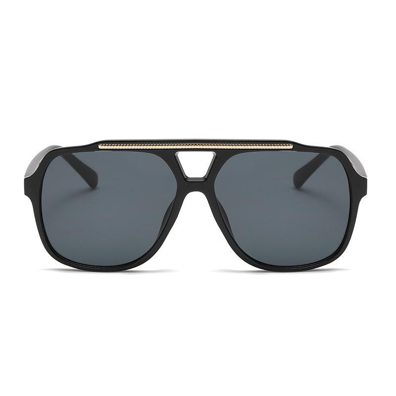 New Fashion Minimalist Ocean Piece Sunshade Sun Glasses Retro Double Beam Pilot Eyeglasses Uv Protection Female