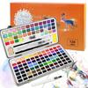 Deluxe Watercolor Paint Set with Brushes and Pencil 168 Vibrant Colors Non-Toxic Portable Metal Case  Complete Art Supplies Kit