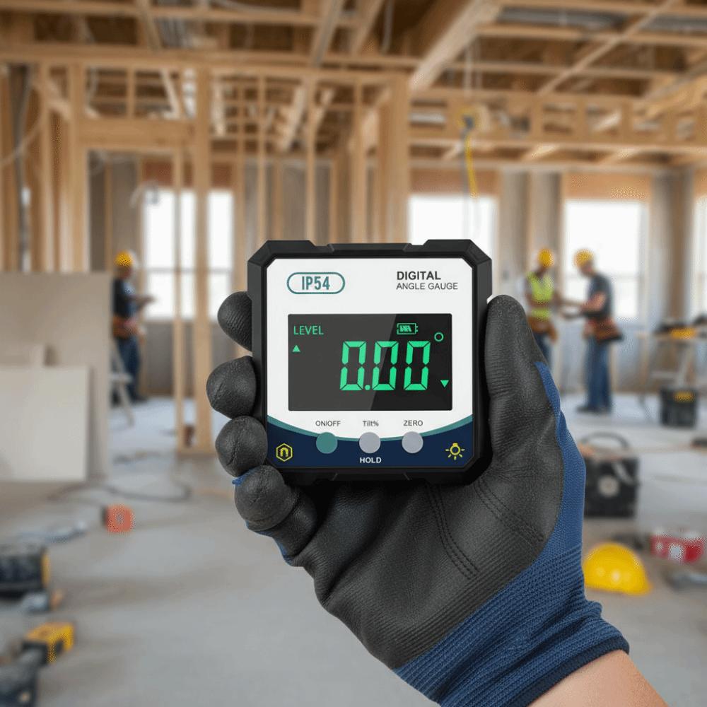 Digital Display Level Angle Gauge With Magnetic Base 4x90° Electronic Angle Protractor IP54 Waterproof Inclinometer Box
