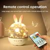 Romantic Bunny Starry Sky Night Light With Bluetooth And Sleep Timer For Children Bedroom Decor