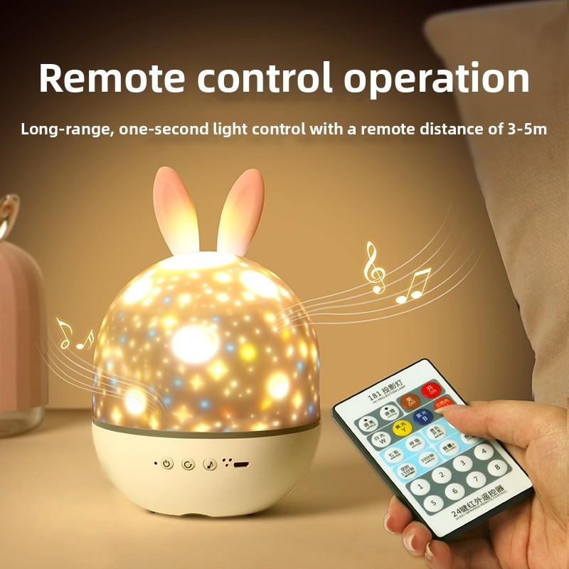 Deer Baby Rabbit Projector Led Night Light Musical Luminous Lamp Rotation 360