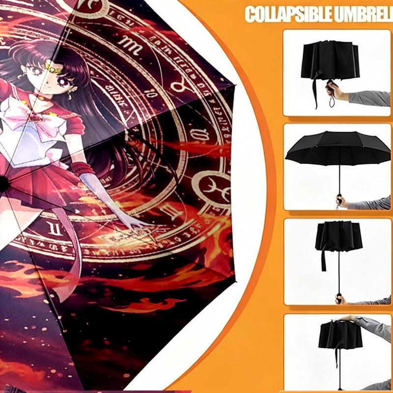 Sailor Moon Print Umbrella Automatic Opening/ Closing - Portable Foldable Design - Daily use for Travel/Outdoor - Gift for Birthday