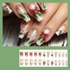 Christmas Holiday Artificial Nail Art Decals Red Snowflake White Bows Patterns 24 Pieces False Nail Stickers