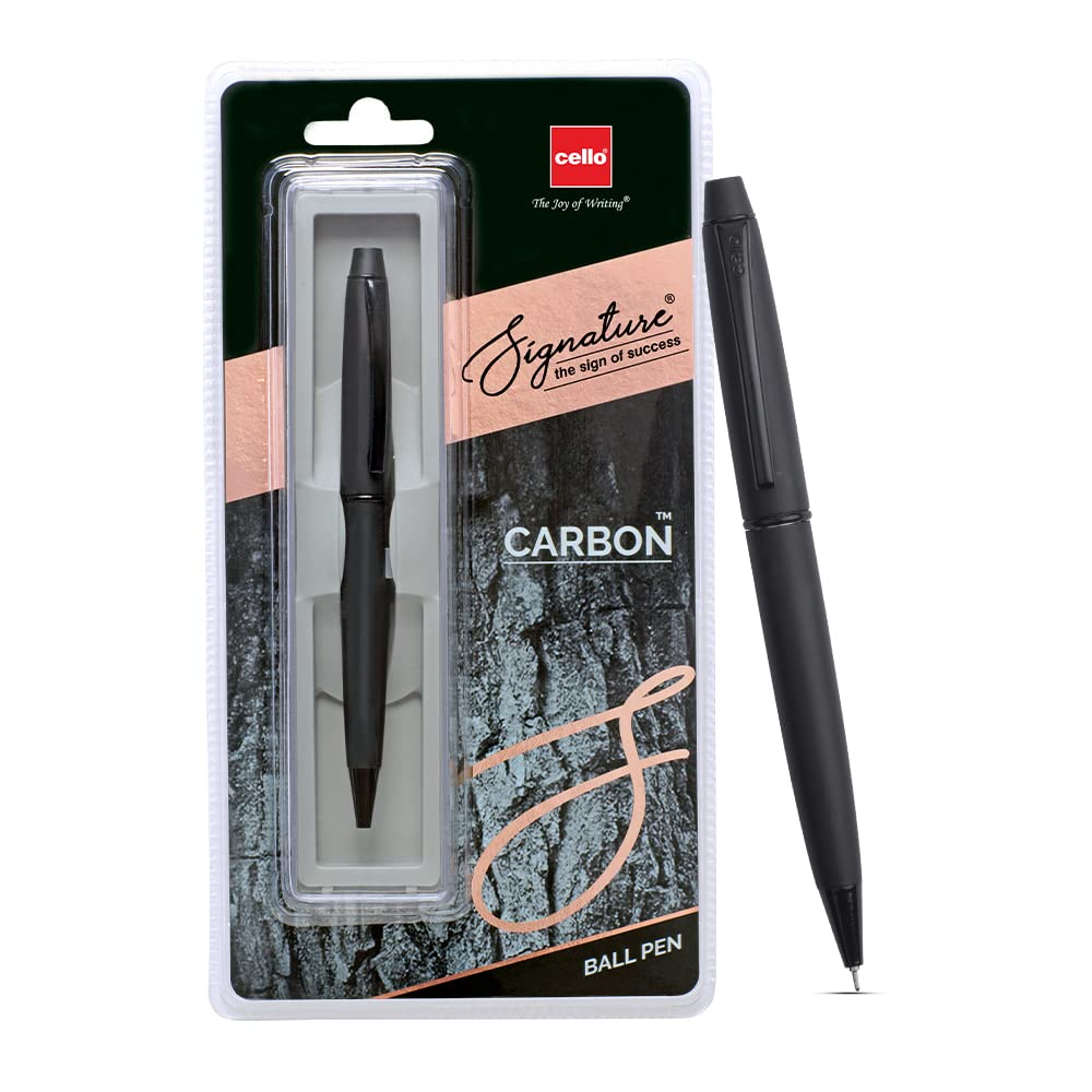 Cello Signature Premium & Carbon Ball Pen Set Of 2 Blue Ink Metal Pens For Office Writing & Rakhi Gift For Brother
