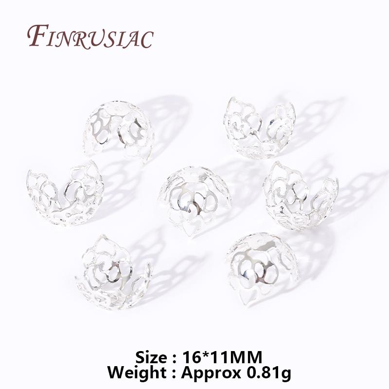 18K Gold Plated 12/16MM Large Beads Caps Filigree Bead Cap High Quality Jewelry Beads Cap DIY Handmade Jewelry Accessories