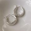 925 Silver Vintage Earrings For Women Trendy Simple Round Earring Jewelry Prevent Allergy Party Accessories