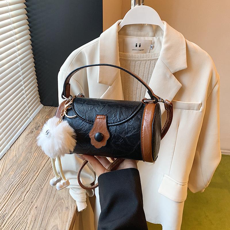 Fashion Contrasting Color Portable Small Bag Women's 2025 New High-end Versatile Messenger Bag Exquisite Small Bag Pillow Bag