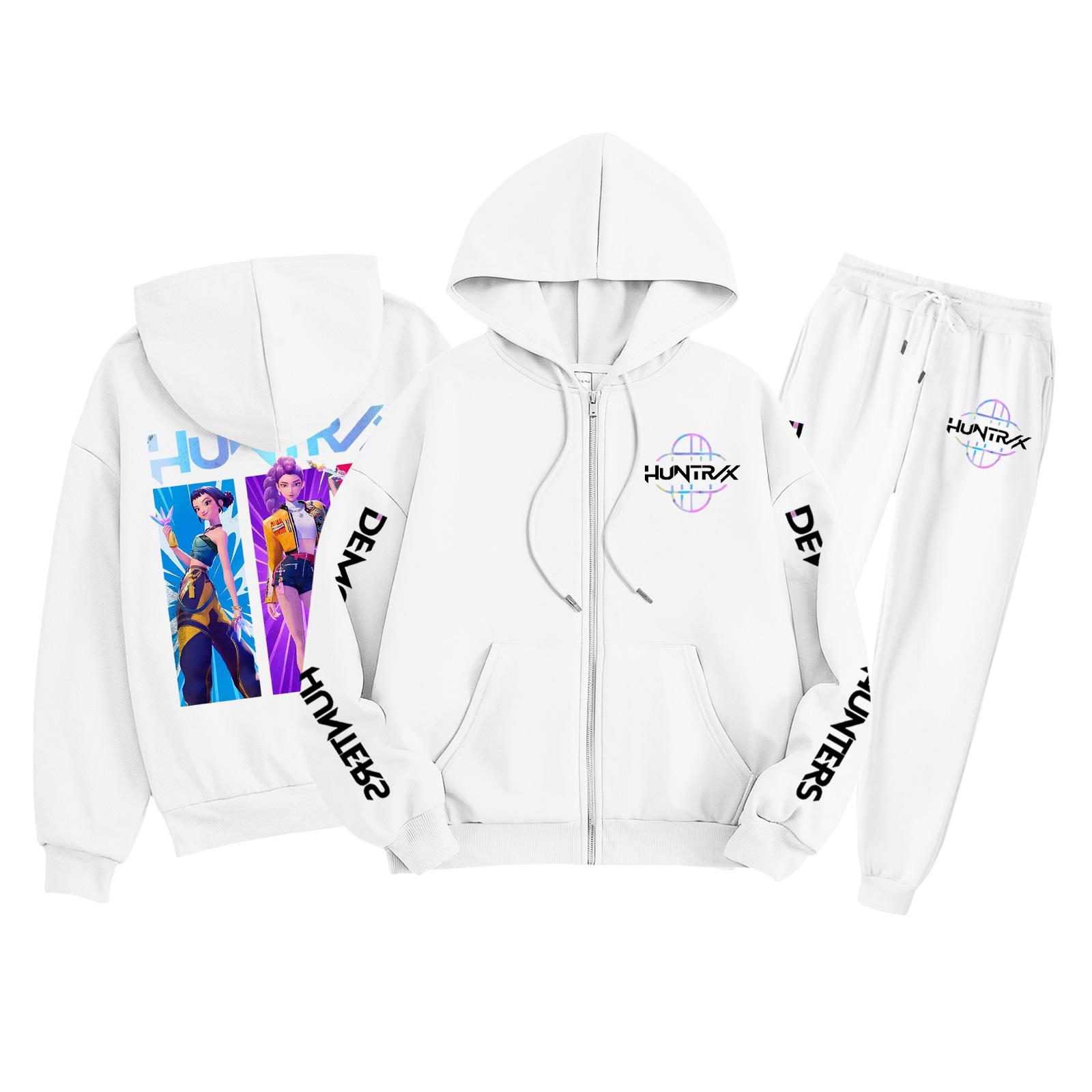 

Children s Fashion Long Sleeve Zipper Hooded Sweatshirt Sweatpants Solid Color Pocket Sweatshirt Set 160