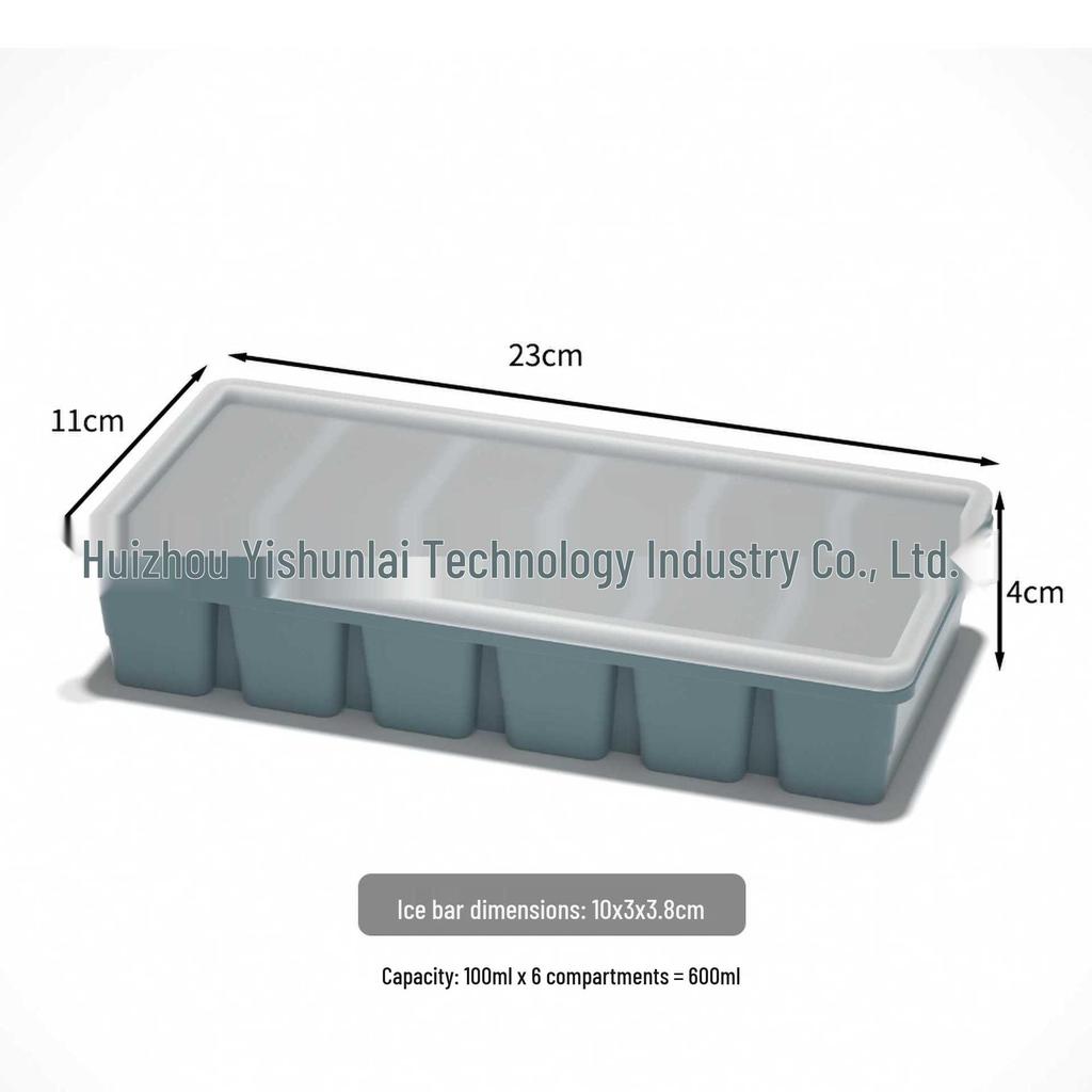 Silicone Ice Cube Tray with Lid: 4-Grid Frozen Soup & Food Storage Box