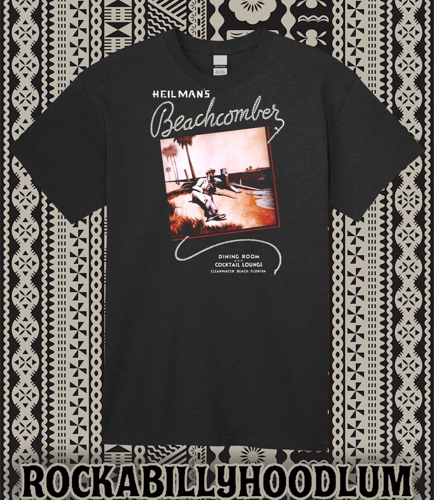 Retro Tee T Shirt Tiki Bar Restaurant Heilmans Beachcomber Clearwater FL L