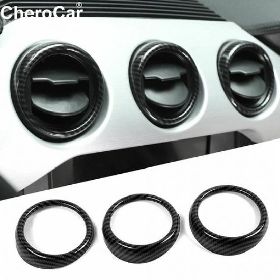 For Ford Mustang 2015+ Center Console AC Air Vent Outlet Cover Trim Carbon Fiber