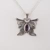 Amethyst Gemstone Silver Pendant 1.5" , 925 Sterling Silver Women Jewelry, Butterfly Pendant For Valentine's Day Gift CP-41-1