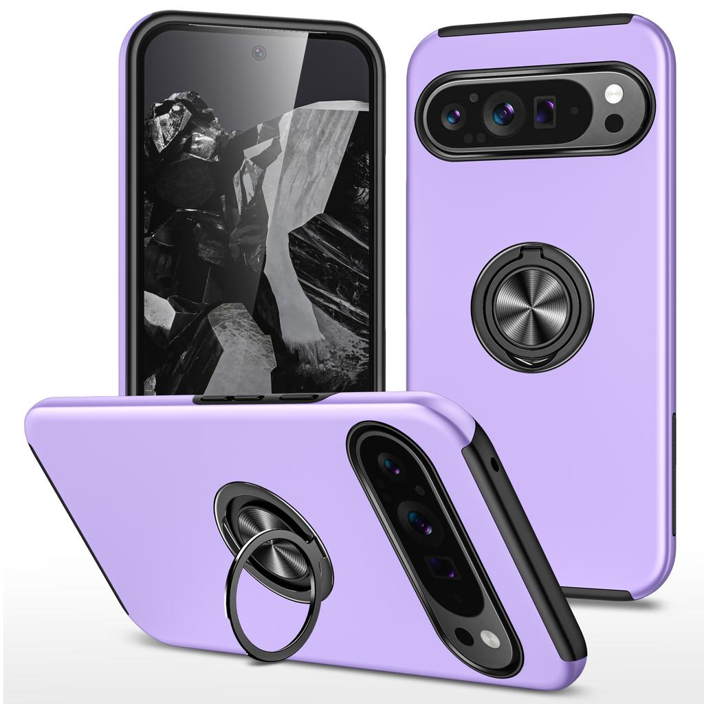 For Google Pixel 9 Pro XL Back Case Kickstand PC+TPU Shock-Absorbent Phone Cover