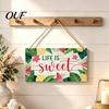 Holiday Decoration for Home Summer Wooden Hanging Sign, Beach Theme Welcome Sign Front Door Decor with Wall Rope, Colorful Hanger Seasonal Farmhouse