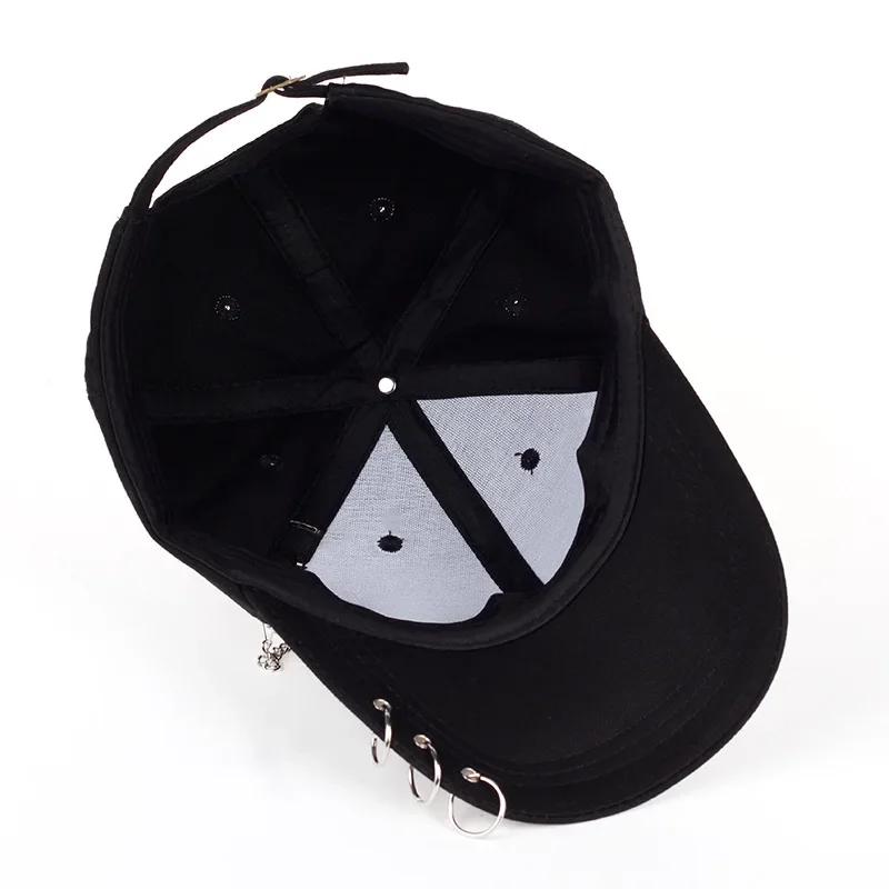 Women's Summer Fashionable Baseball Cap Korean Style Student Couple Streetwear Iron Ring Hip Hop Casual Duckbill Cap