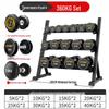 Chongfengju 360kg Fixed Dumbbell Full Set with 3-Tier Storage Rack