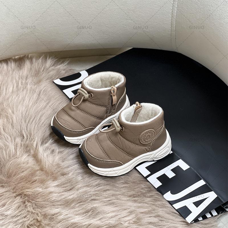 Winter Snow Boots Tarpaulin Girls Cotton Shoes Boys Fleece Boots