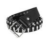 Unisex Punk Rock Style Rivet Bullet PU Leather Belt