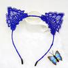 Flickor Barn Söta Svarta Kattöron Huvudbonad Fest Spets Hår Huvudband Hårband