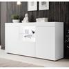 Buffet Bahut 3 Portes LED - NATOLIA - Blanc Mate - Rangement