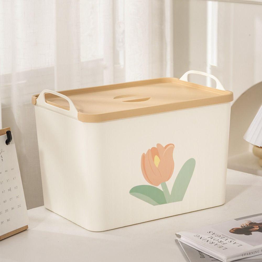 With Lid Tulip Hand-held Storage Box Exquisite Storage Case Wardrobe Box  Clothing